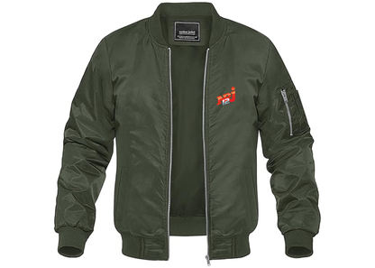 Men's NRJ 12 Logo Lightweight Bomber Jacket Windbreaker Softshell Varsity Jacket Coat