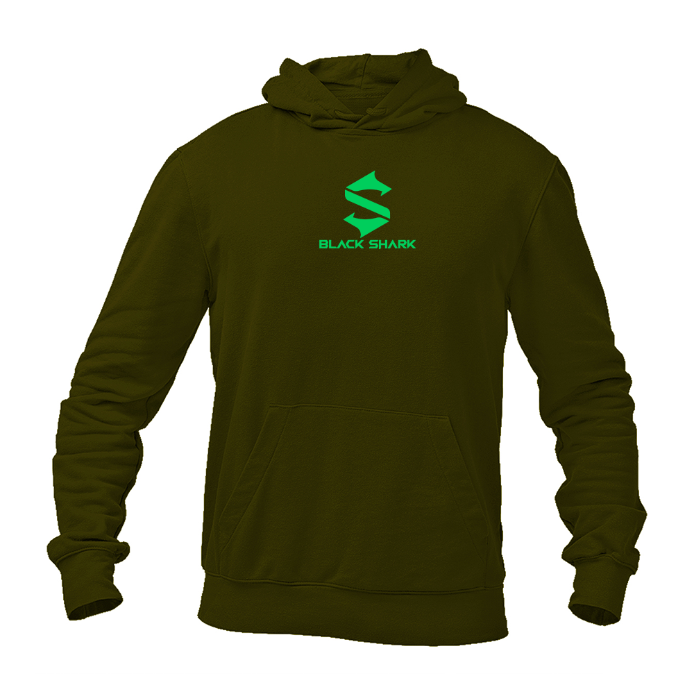Men's Black Shark Logo Pullover Hoodie