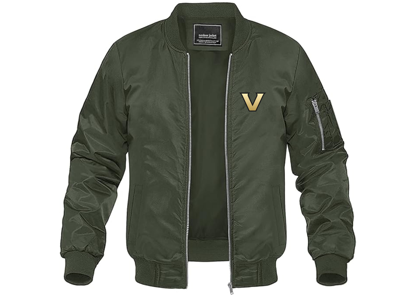 Men's Vanderbilt Commodores Lightweight Bomber Jacket Windbreaker Softshell Varsity Jacket Coat