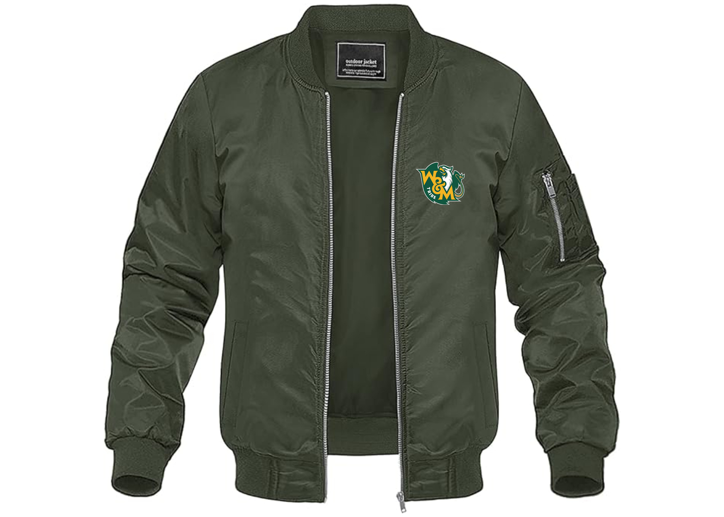 Men's William and Mary Tribe Lightweight Bomber Jacket Windbreaker Softshell Varsity Jacket Coat