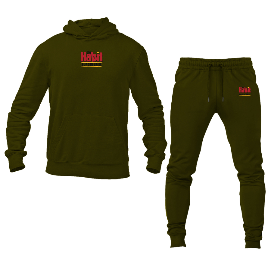 Men's The Habit Burger Grill Logo Hoodie Joggers Set