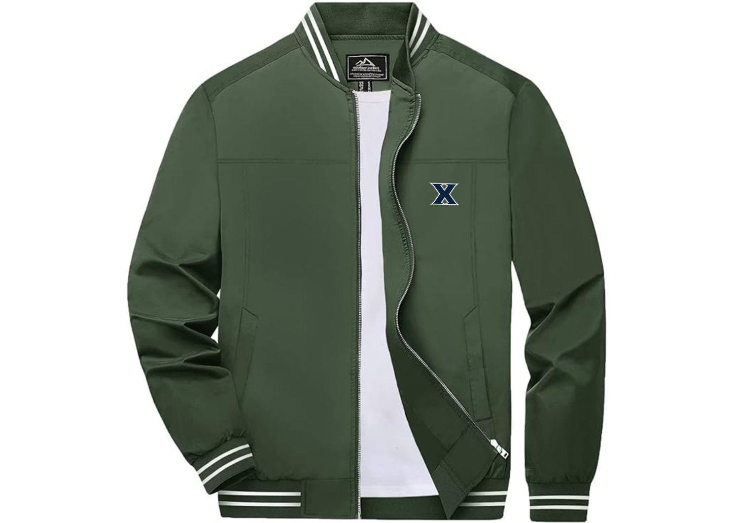Men's Xavier Musketeers Lightweight Zip-Up Ribbed Collar and Cuffs Bomber Jacket