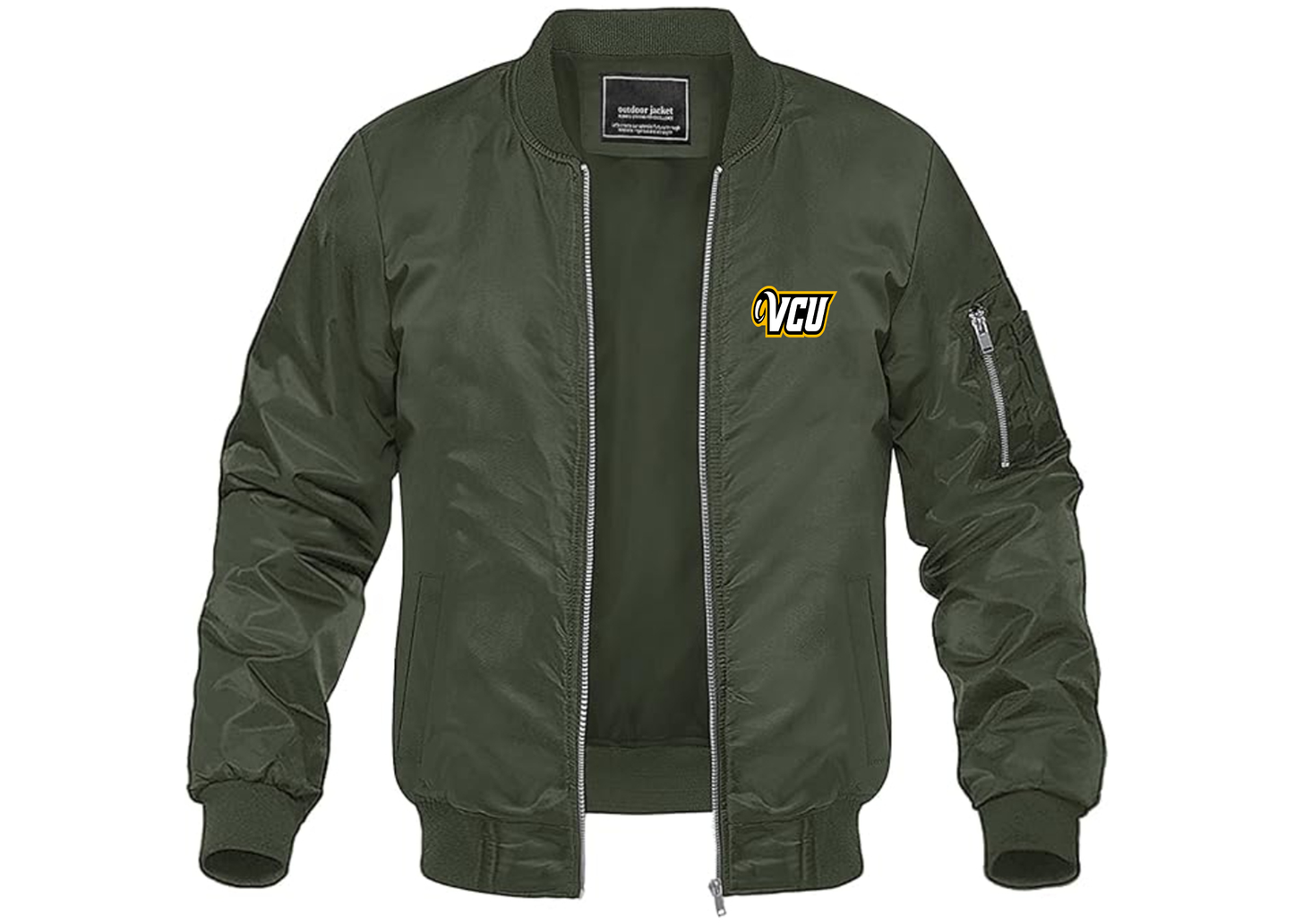 Men's Virginia Commonwealth Rams Lightweight Bomber Jacket Windbreaker Softshell Varsity Jacket Coat