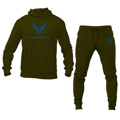 Men's US Airforce Logo Hoodie Joggers Set