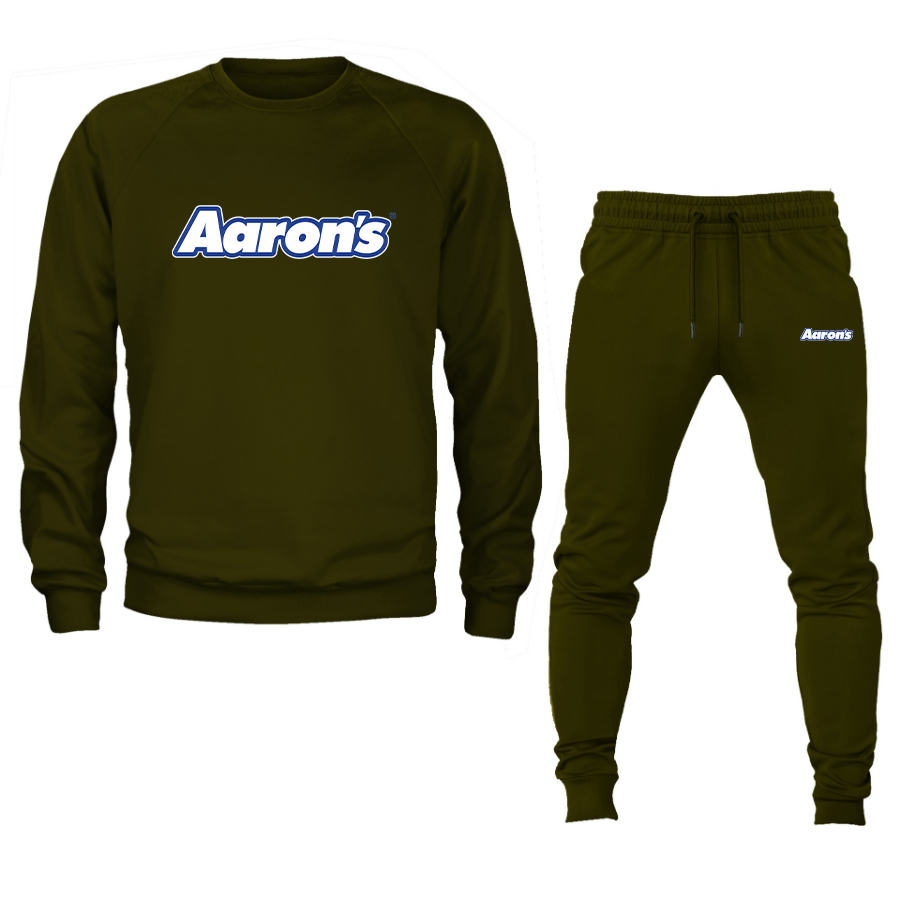 Men's Aaron_s Logo Crewneck Sweatshirt Joggers Suit