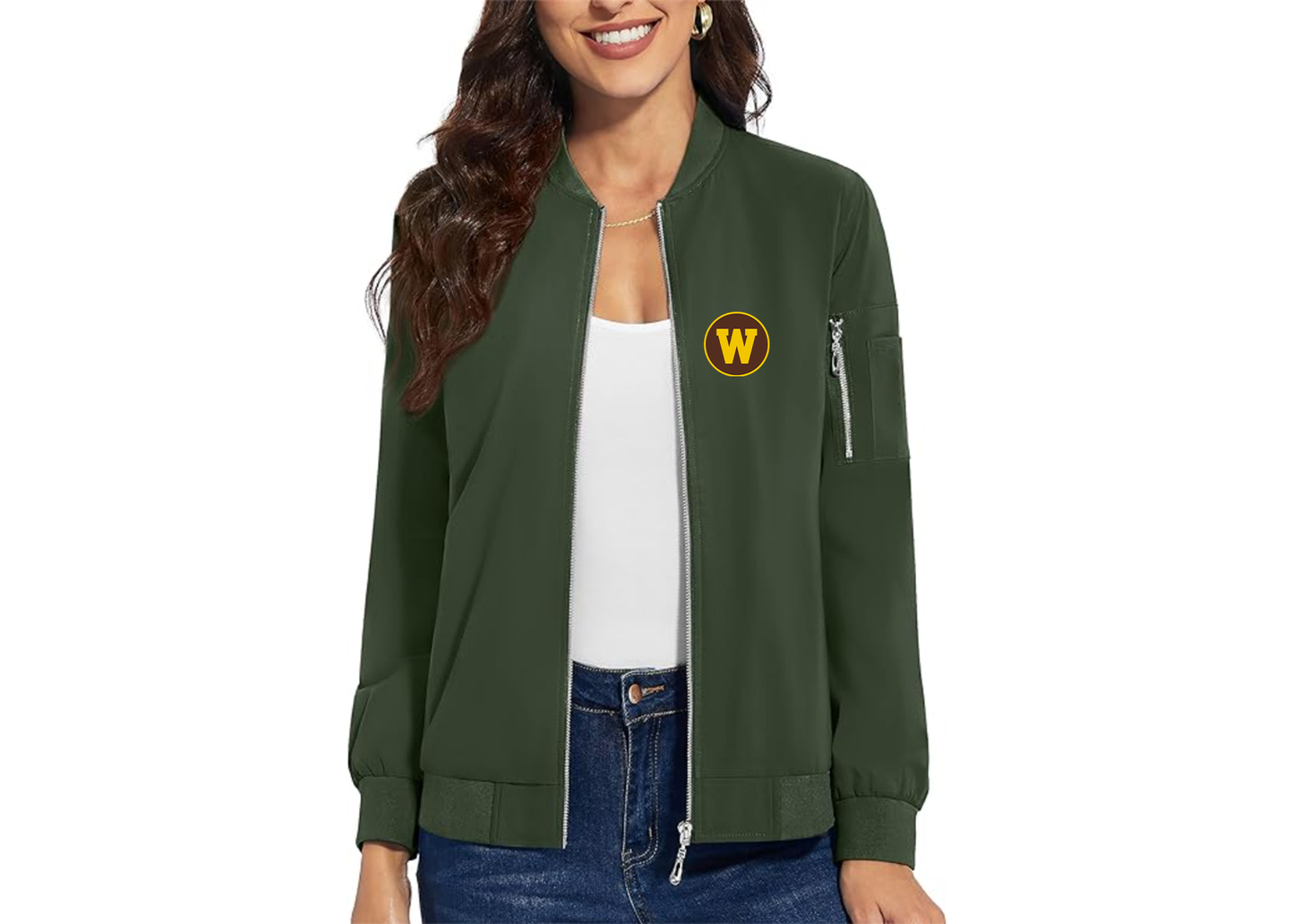 Women's Western Michigan Broncos Premium Bomber Jacket with Polished Detailing and Functional Sleeve Pocket Modern Luxury Outerwear