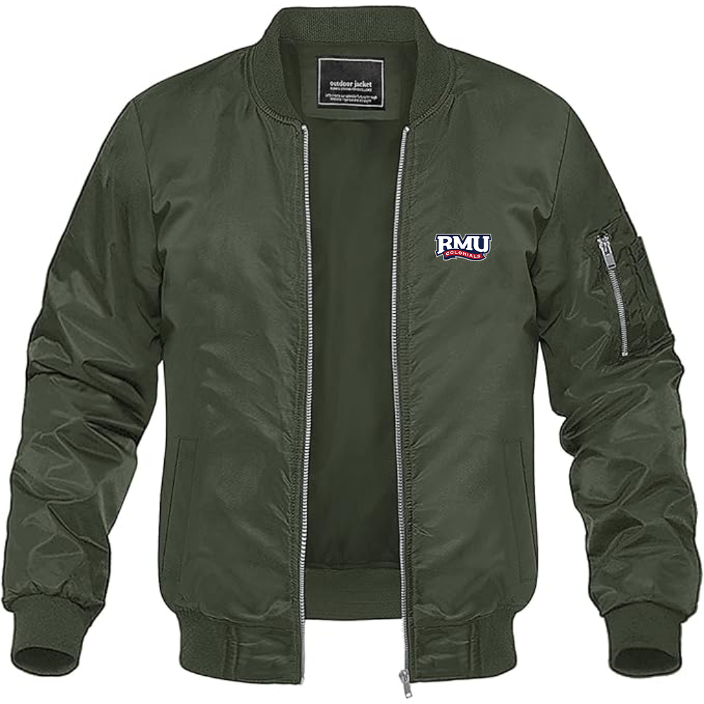 Men's Robert Morris Colonials Logo Lightweight Bomber Jacket Windbreaker Softshell Varsity Jacket Coat