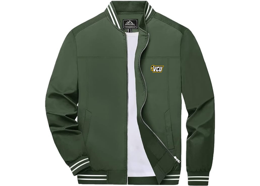 Men's Virginia Commonwealth Rams Lightweight Zip-Up Ribbed Collar and Cuffs Bomber Jacket