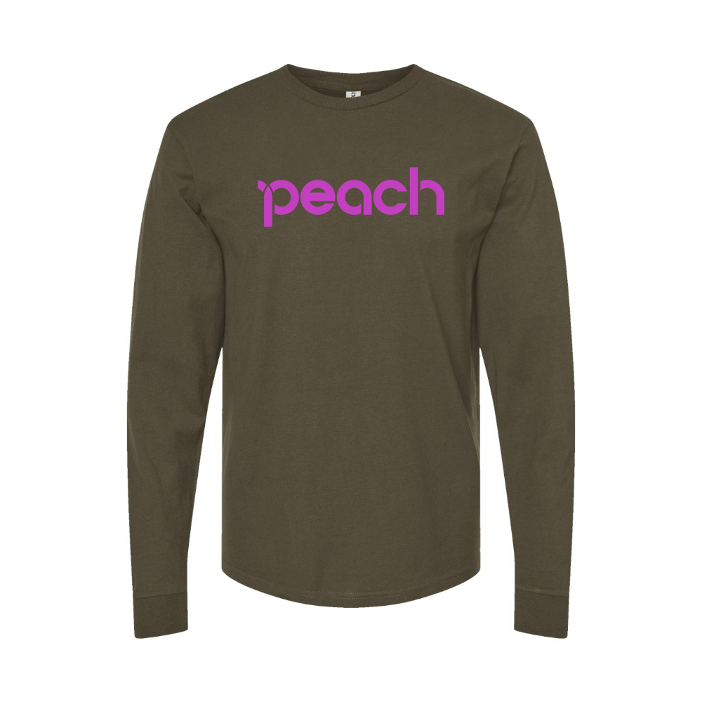 Men's Peach Aviation Logo Long Sleeve T-Shirt