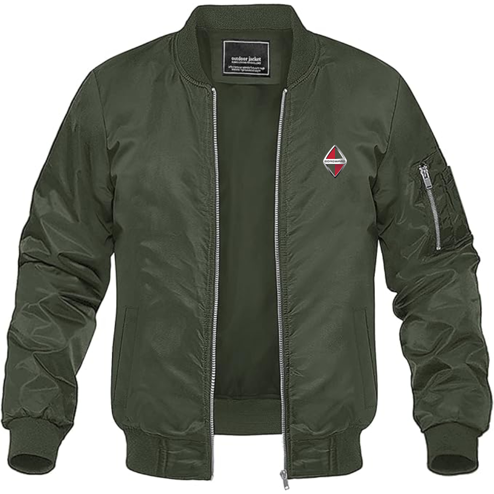 Men's Borgward Logo Lightweight Bomber Jacket Windbreaker Softshell Varsity Jacket Coat