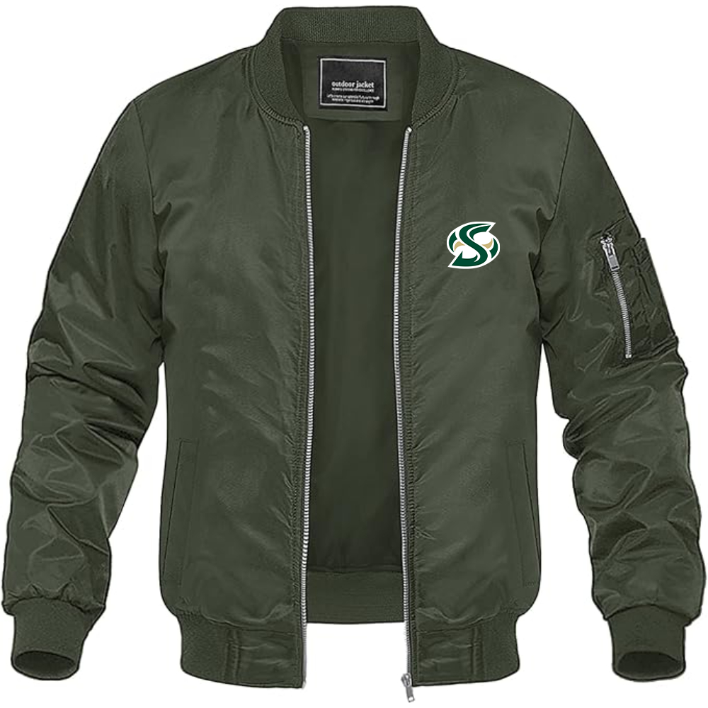Men's Sacramento State Hornets Logo  Lightweight Bomber Jacket Windbreaker Softshell Varsity Jacket Coat