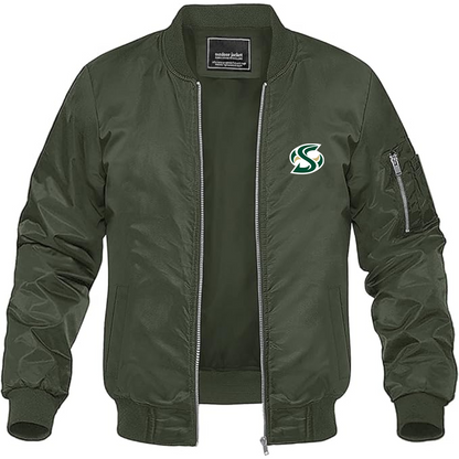 Men's Sacramento State Hornets Logo  Lightweight Bomber Jacket Windbreaker Softshell Varsity Jacket Coat