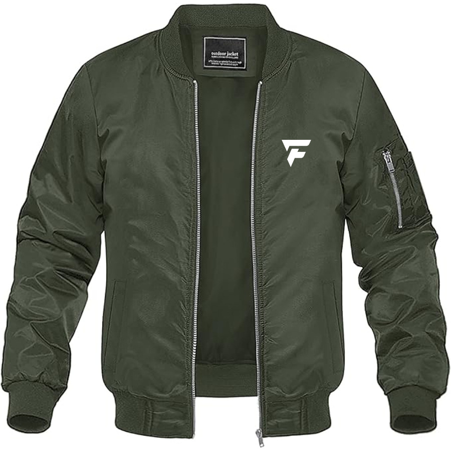 Men's Fittipaldi Logo Lightweight Bomber Jacket Windbreaker Softshell Varsity Jacket Coat