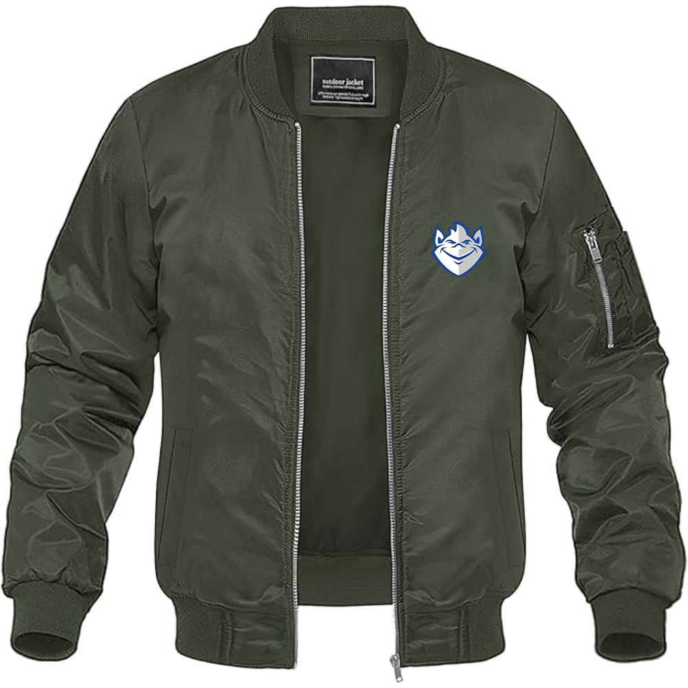 Men's Saint Louis Billikens Logo Lightweight Bomber Jacket Windbreaker Softshell Varsity Jacket Coat