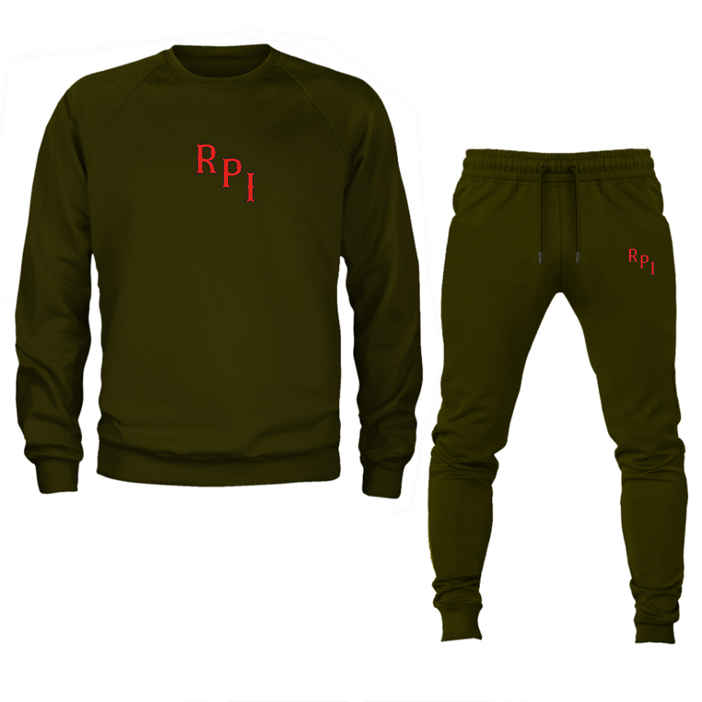 Men's RPI Engineers Logo Crewneck Sweatshirt Joggers Suit