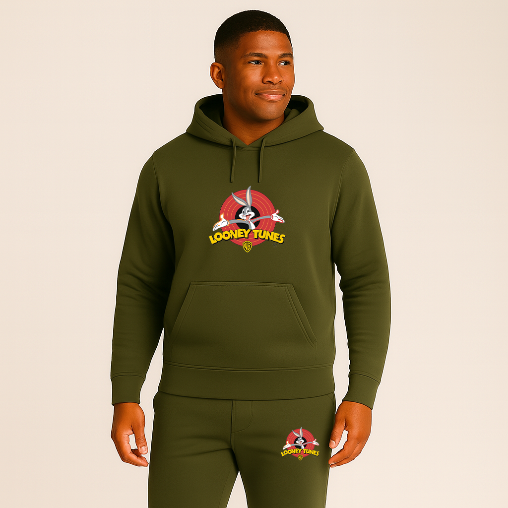 Men's Looney Tunes Warner Brothers Cartoon Hoodie Joggers Set