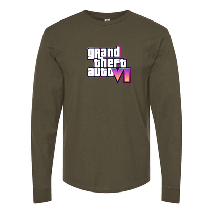 Men's GTA 6 Grand Theft Auto VI Long Sleeve T-Shirt Game