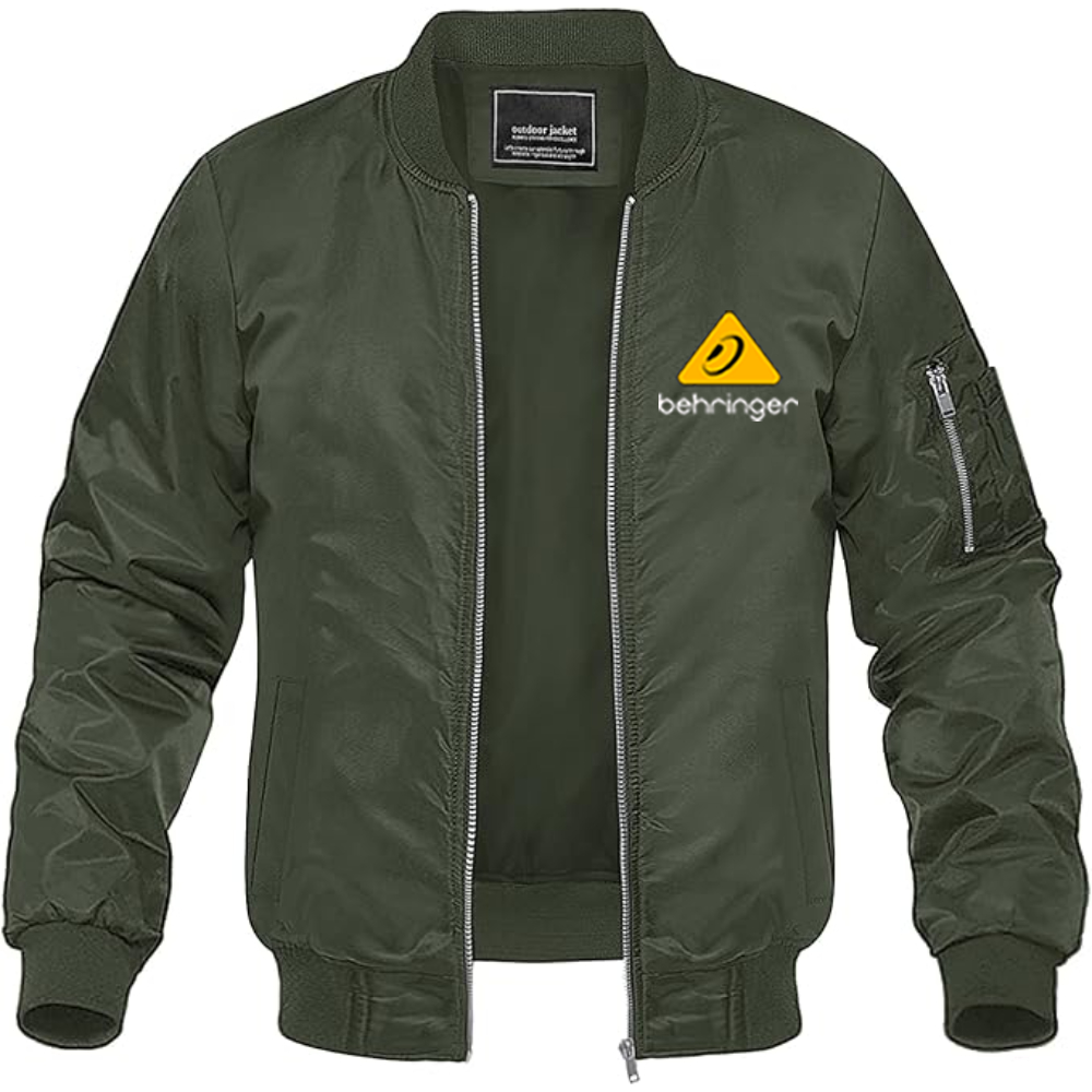 Men's Behringer Logo Lightweight Bomber Jacket Windbreaker Softshell Varsity Jacket Coat