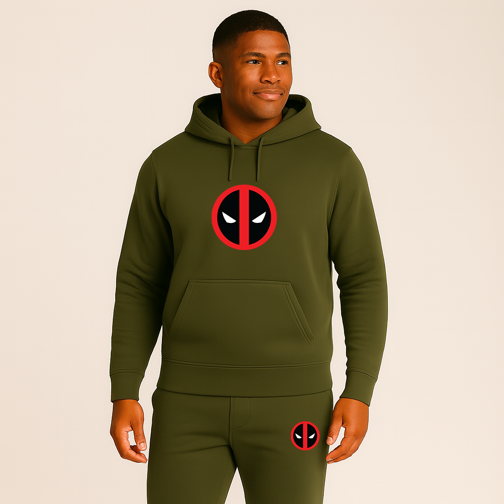 Men's Deadpool Marvel Superhero Hoodie Joggers Set