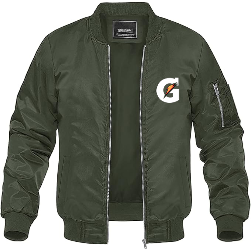 Men's Gatorade Logo Lightweight Bomber Jacket Windbreaker Softshell Varsity Jacket Coat