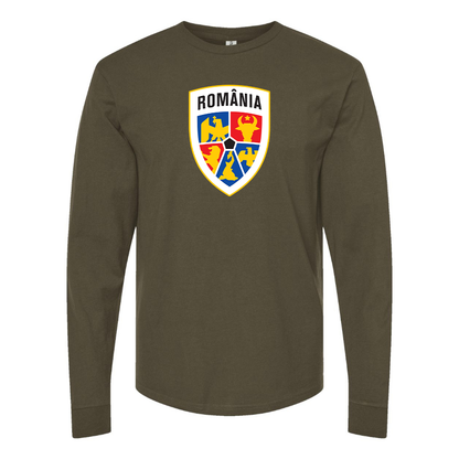 Men's Romania National Soccer Team Long Sleeve T-Shirt