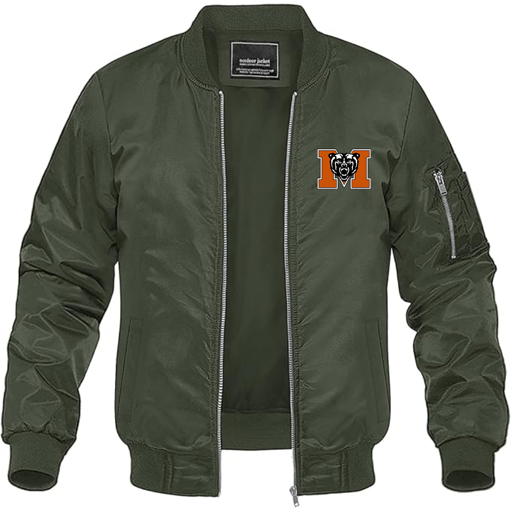Men's Mercer Bears Logo Lightweight Bomber Jacket Windbreaker Softshell Varsity Jacket Coat