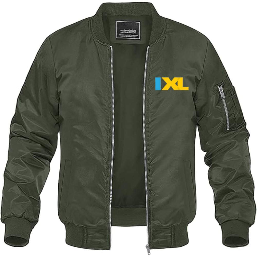 Men's IXL Logo Lightweight Bomber Jacket Windbreaker Softshell Varsity Jacket Coat