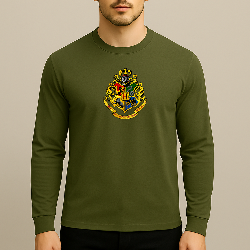 Men's Hogwarts Emblem Harry Potter Movie Long Sleeve T-Shirt