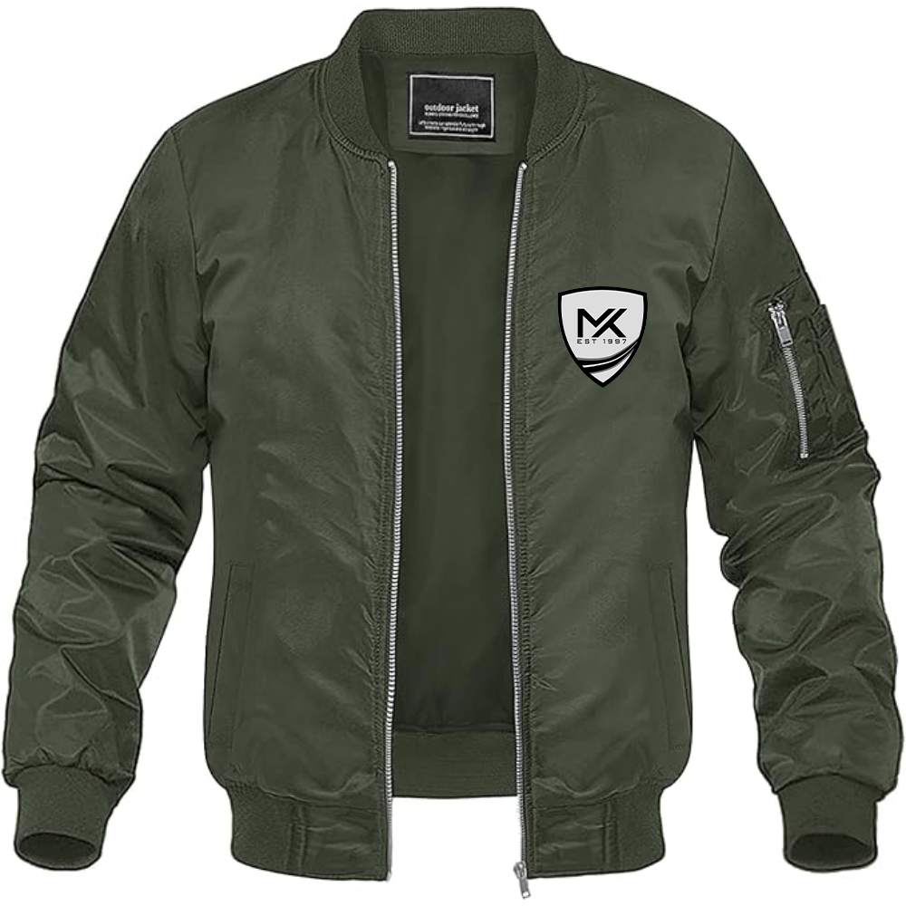 Men's MK Sportscars Logo Lightweight Bomber Jacket Windbreaker Softshell Varsity Jacket Coat
