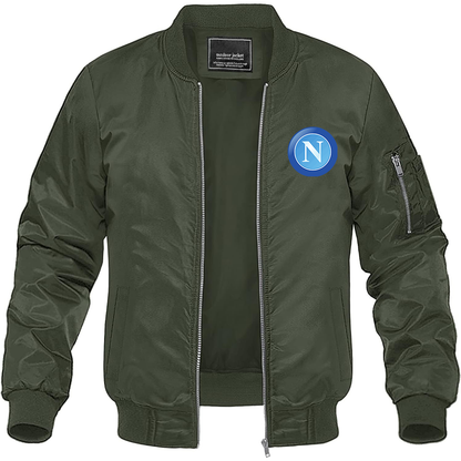 Men's Napoli FC Lightweight Bomber Jacket Windbreaker Softshell Varsity Jacket Coat