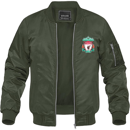 Men's Liverpool Football Club Est.1892 Lightweight Bomber Jacket Windbreaker Softshell Varsity Jacket Coat