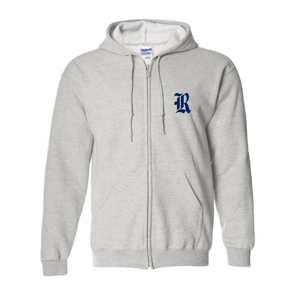 Men's Rice Owls Logo Gildan  Heavy Blend Full Zip Hooded Sweatshirt