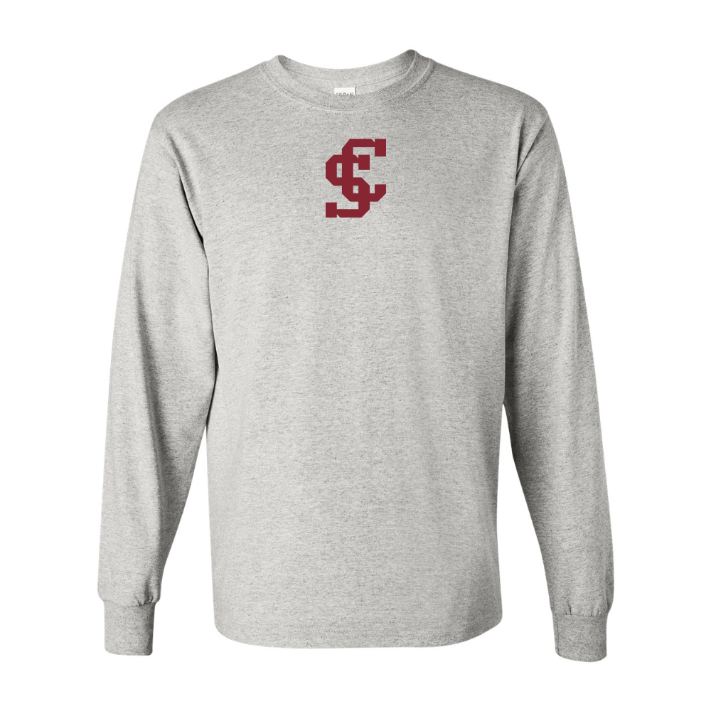 Men's Santa Clara Broncos Logo  Gildan Heavy Cotton Long Sleeve T-Shirt