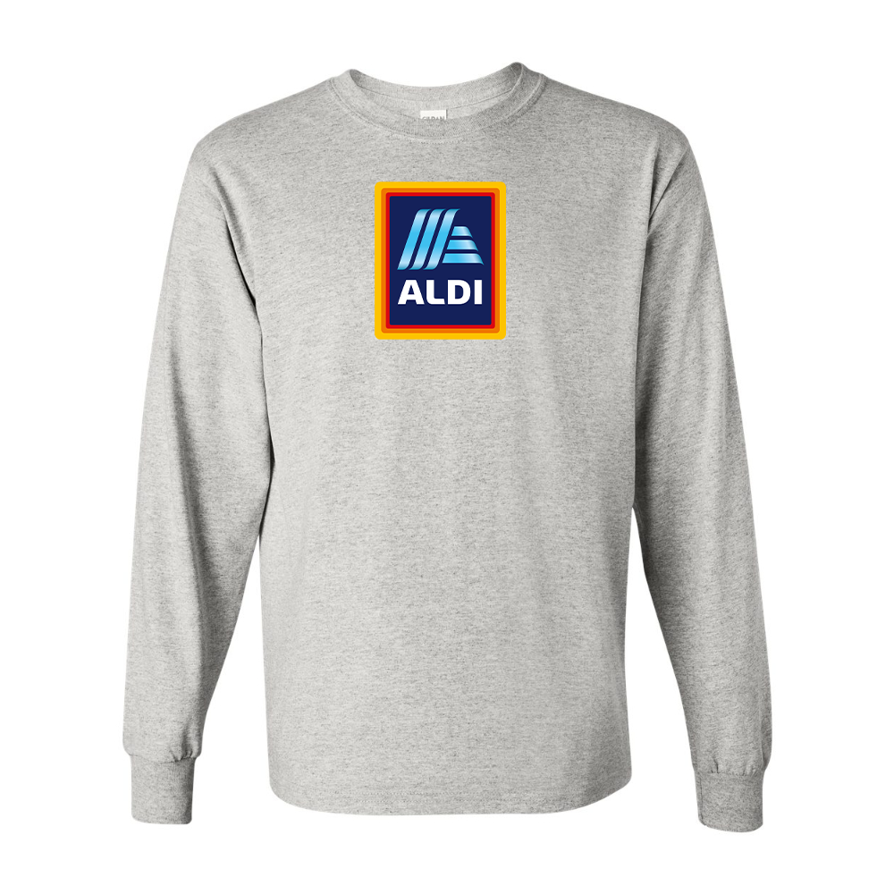 Men's Aldi Logo Gildan Heavy Cotton Long Sleeve T-Shirt