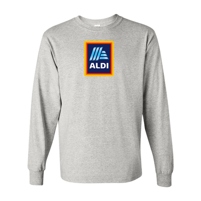 Men's Aldi Logo Gildan Heavy Cotton Long Sleeve T-Shirt