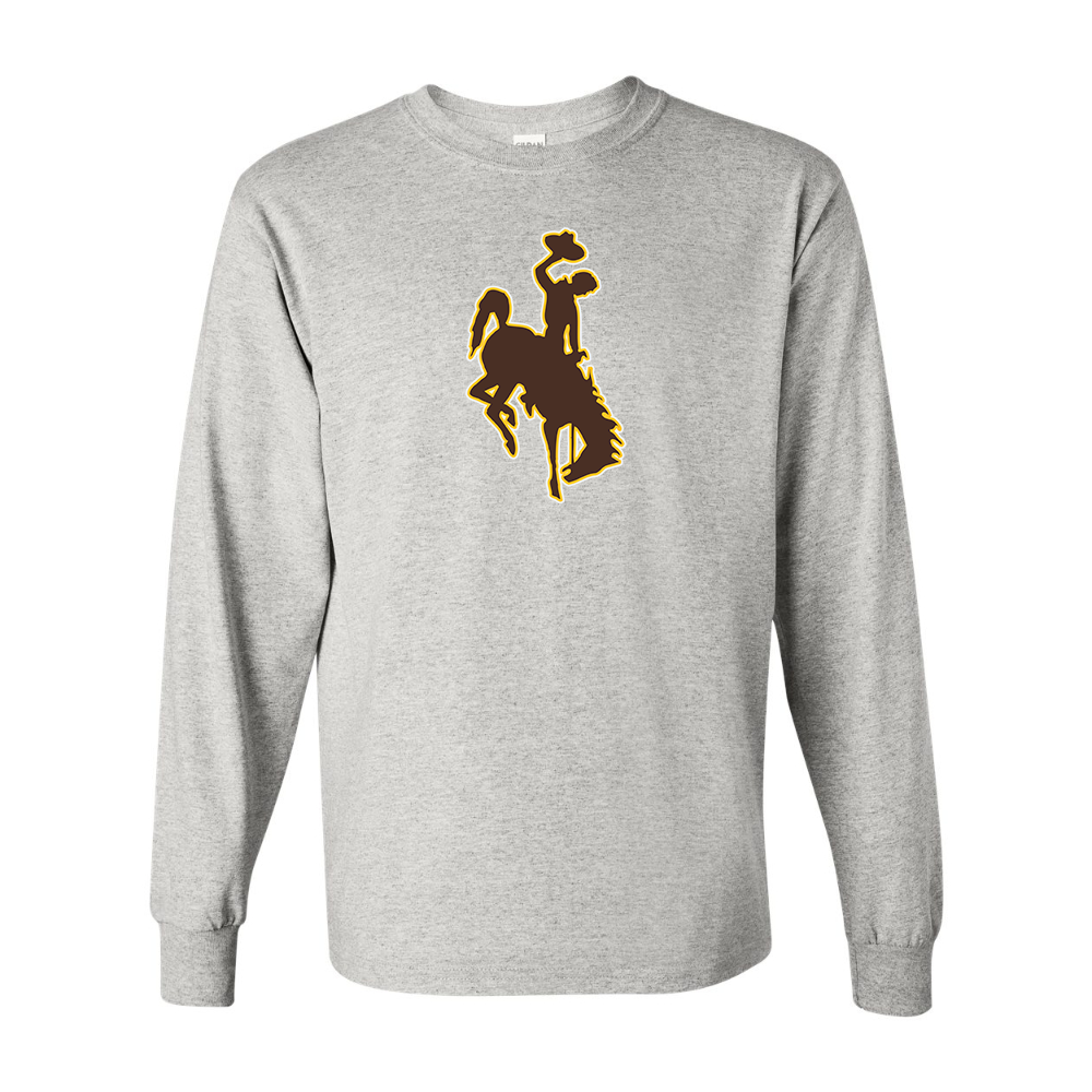 Men's Wyoming Cowboys Gildan Heavy Cotton Long Sleeve T-Shirt