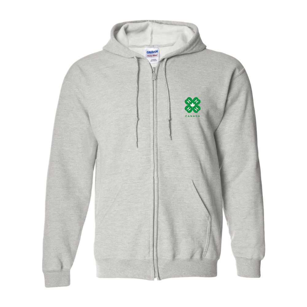 Men's 4H Canada Logo Gildan  Heavy Blend Full Zip Hooded Sweatshirt