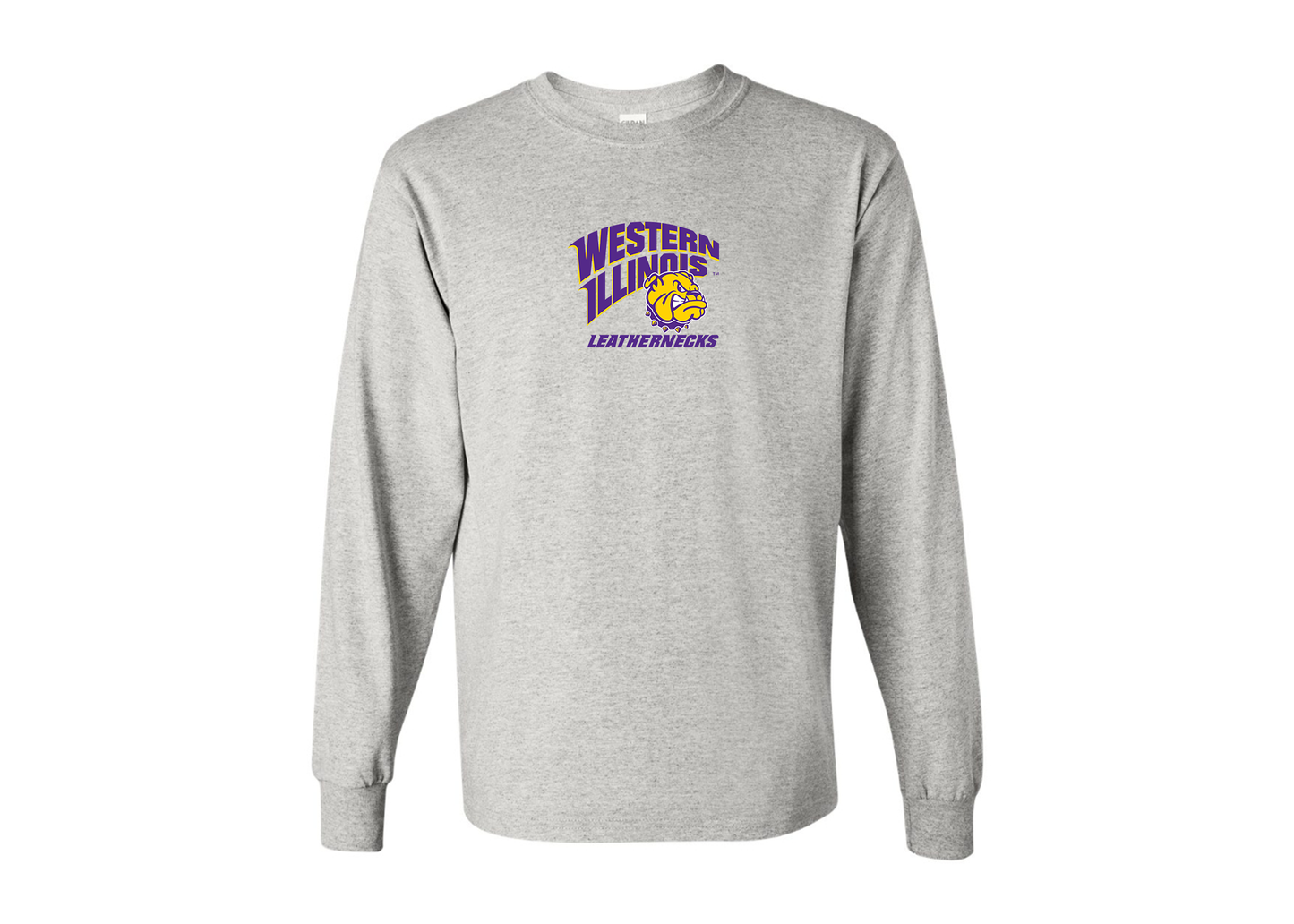Men's Western Illinois Leathernecks Gildan Heavy Cotton Long Sleeve T-Shirt