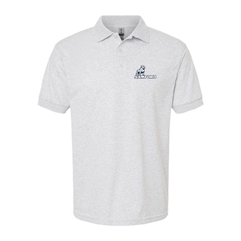 Men's Samford Bulldogs Logo Gildan Dry Blend Jersey Polo