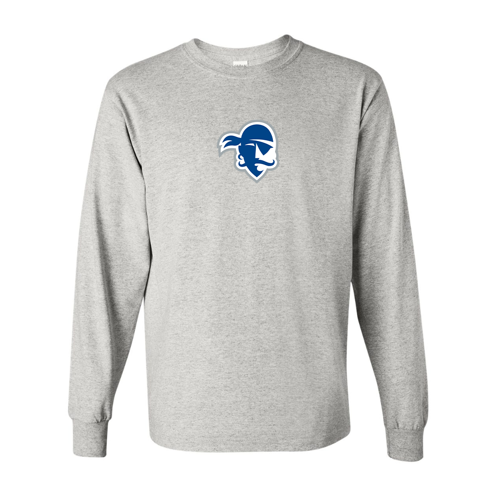 Men's Seton Hall Pirates Logo Gildan Heavy Cotton Long Sleeve T-Shirt