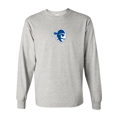 Men's Seton Hall Pirates Logo Gildan Heavy Cotton Long Sleeve T-Shirt