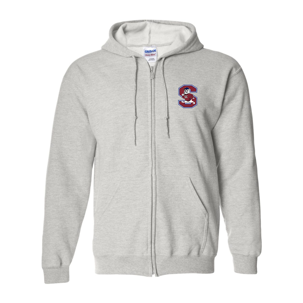 Men's South Carolina State Bulldogs Logo Gildan  Heavy Blend Full Zip Hooded Sweatshirt