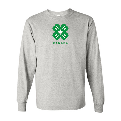 Men's 4H Canada Logo Gildan Heavy Cotton Long Sleeve T-Shirt