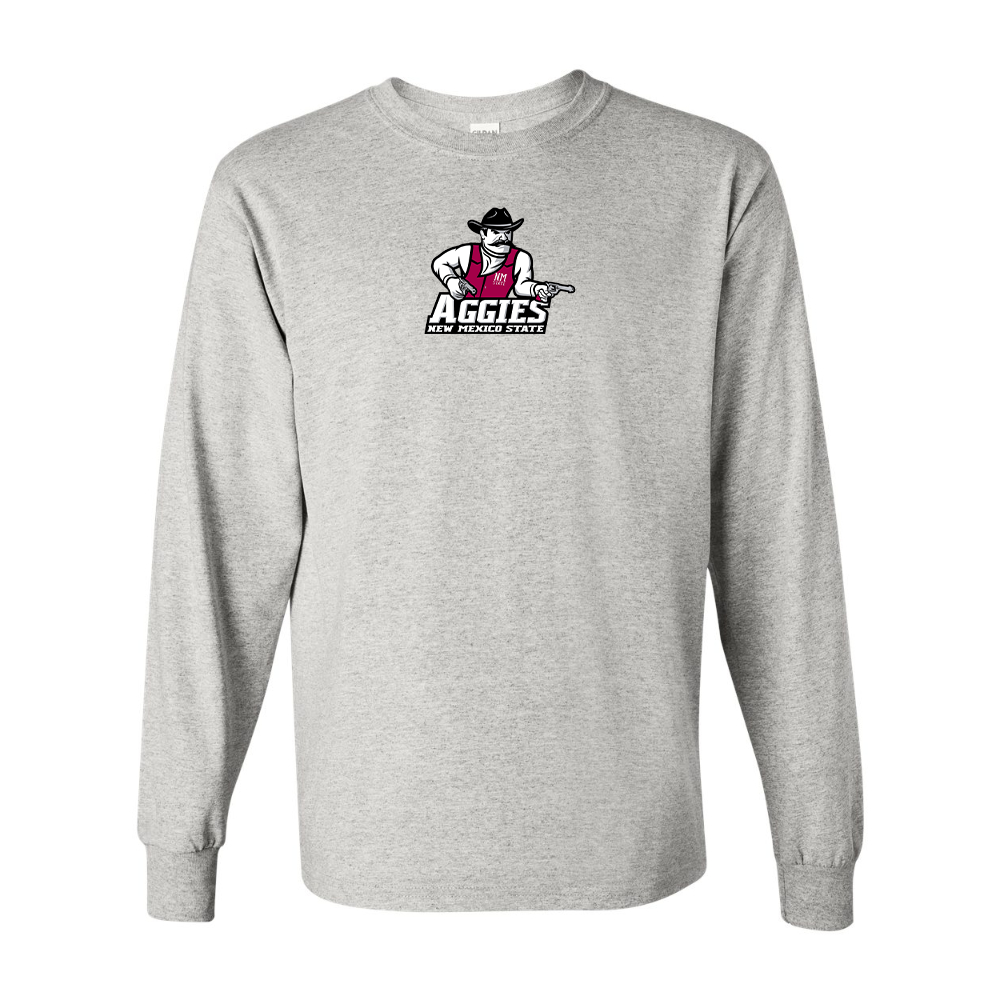 Men's Aggies New Mexico State Logo Gildan Heavy Cotton Long Sleeve T-Shirt