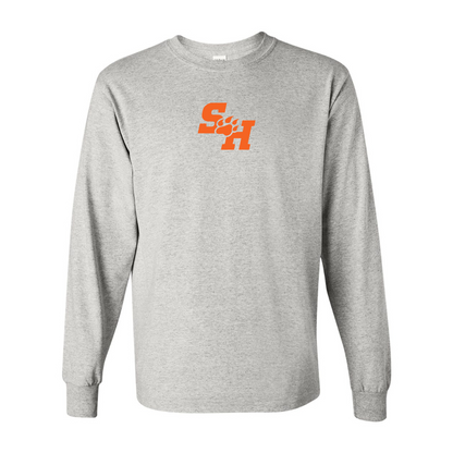 Men's Sam Houston State Bearkats Logo Gildan Heavy Cotton Long Sleeve T-Shirt