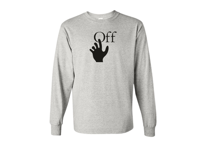 Men's Off-White Hand Gildan Heavy Cotton Long Sleeve T-Shirt