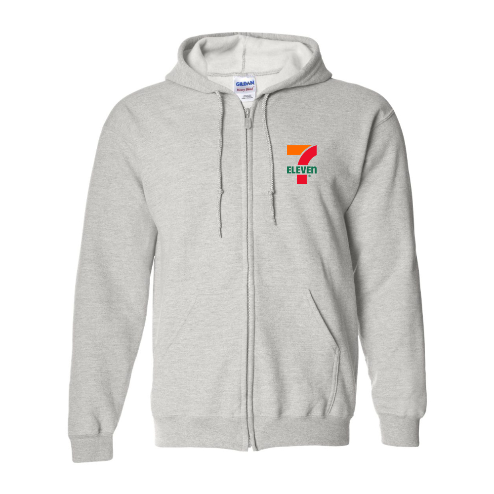 Men's 7 Eleven Logo Gildan  Heavy Blend Full Zip Hooded Sweatshirt