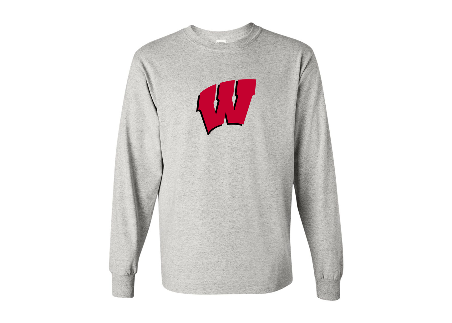 Men's Wisconsin Badgers Gildan Heavy Cotton Long Sleeve T-Shirt