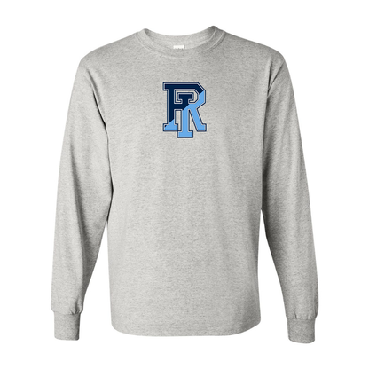 Men's Rhode Island Rams Logo Gildan Heavy Cotton Long Sleeve T-Shirt