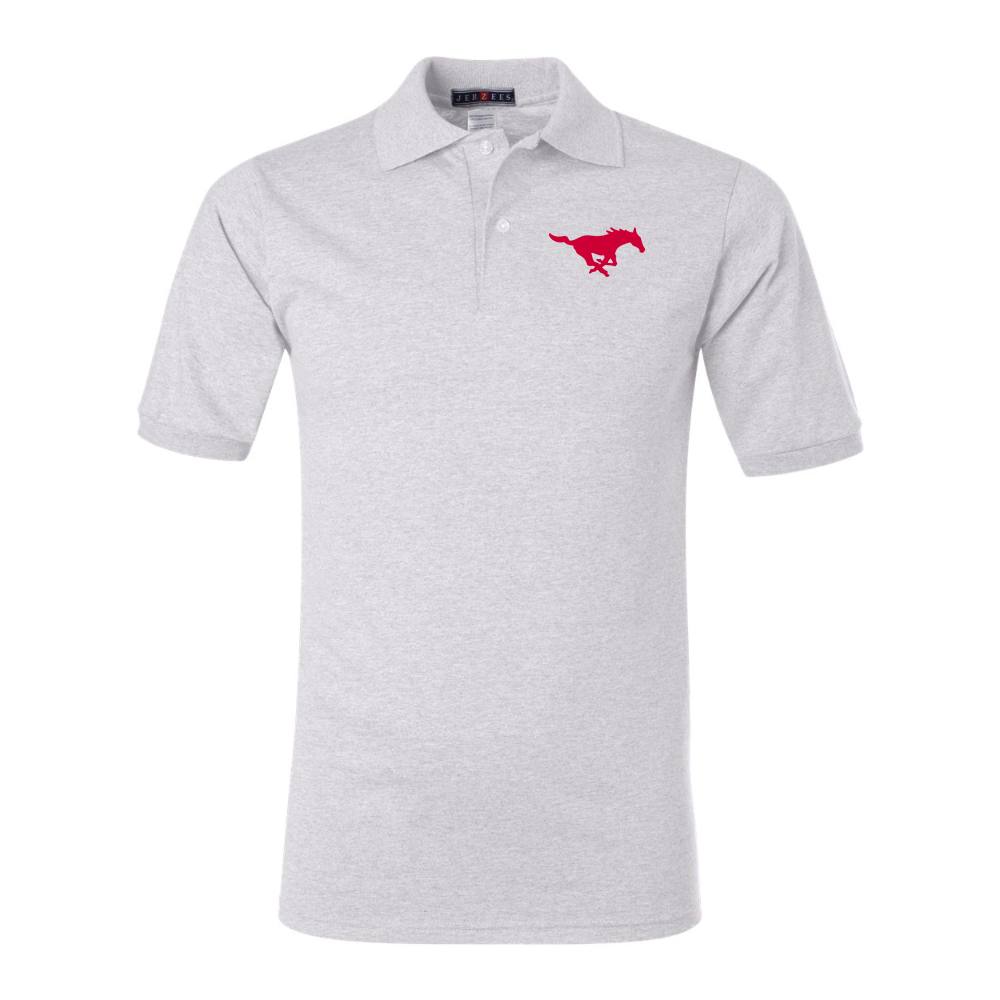 Men's SMU Mustangs Logo JERZEES  SpotShield polo